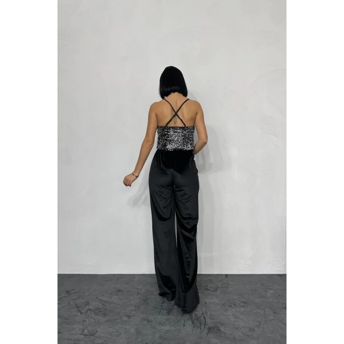 Gümüş Askılı Degaje Bluz