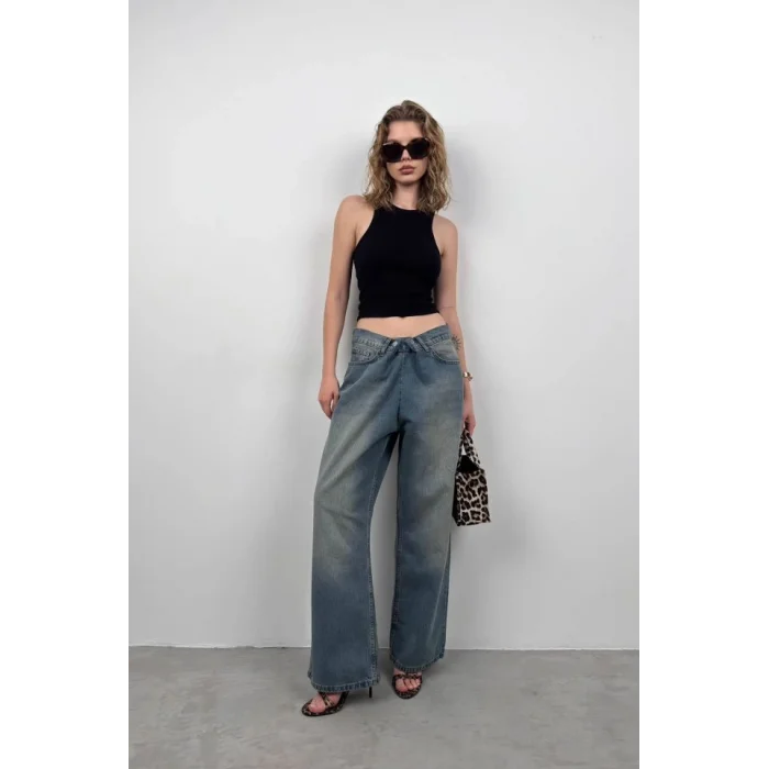 Halter Yaka Kolsuz Bluz