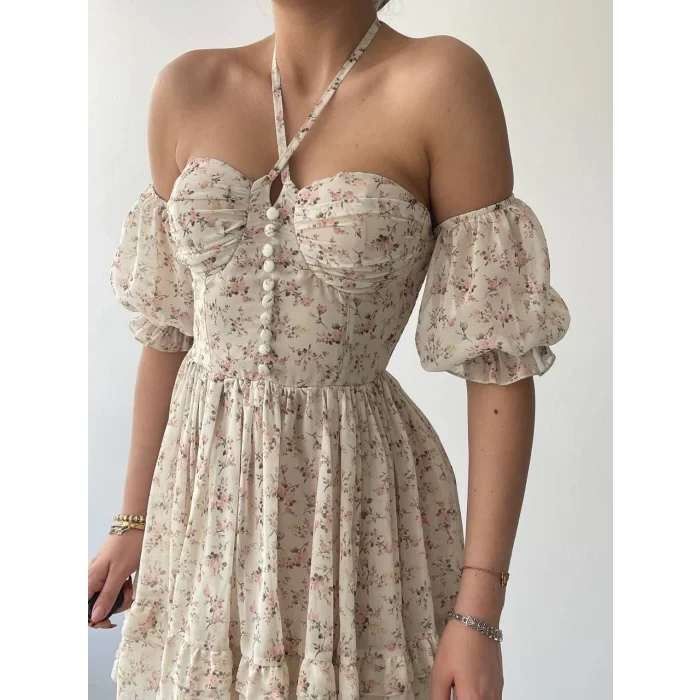 Hans Boyundan Bağlamalı Elbise