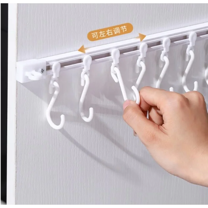 Hareketli 10 Kancalı Kendinden Yapışkanlı Askı 40cm