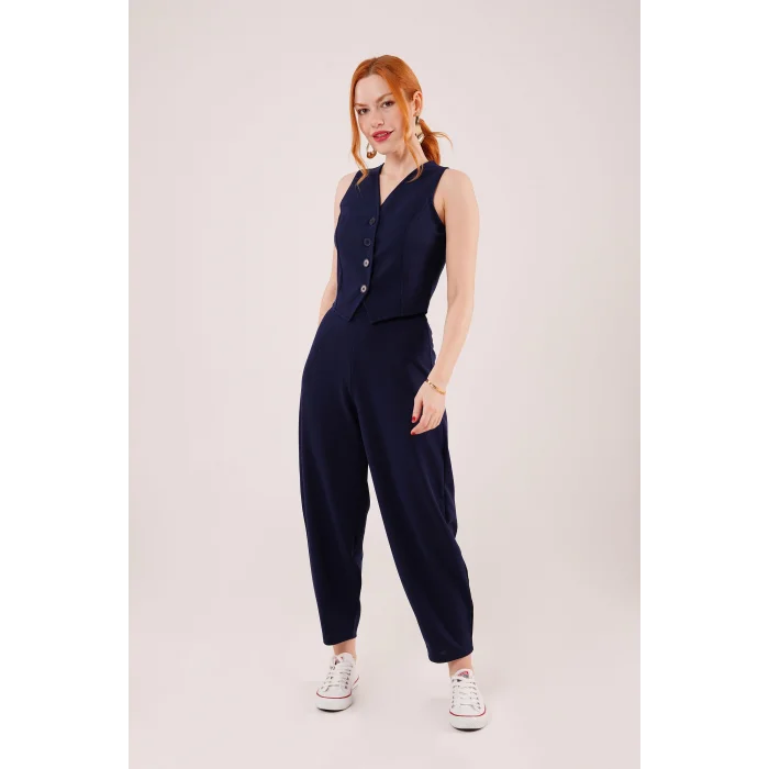 Havuç Kesim Lacivert Pantolon