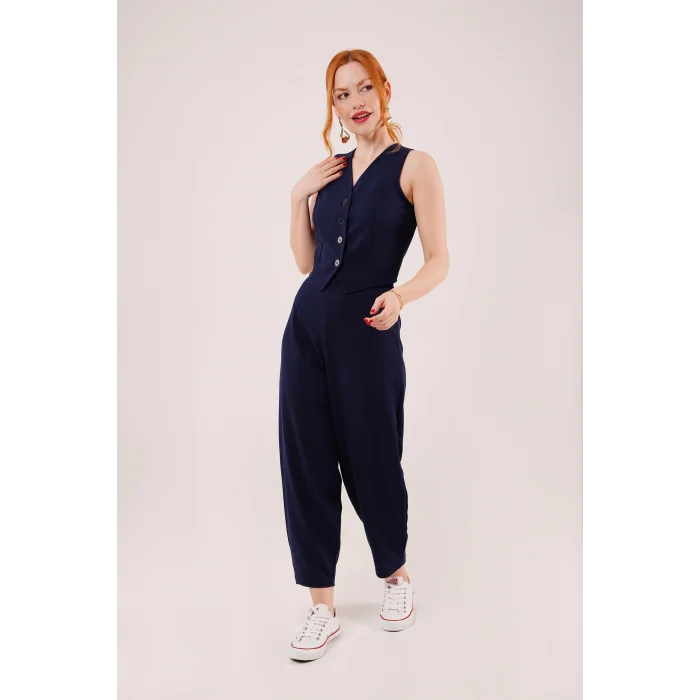 Havuç Kesim Lacivert Pantolon