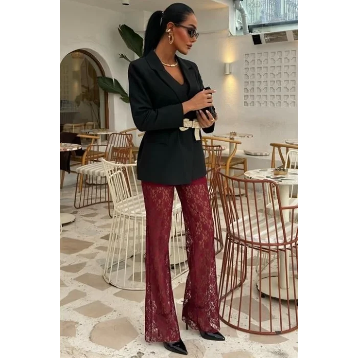 İçi Astarlı Dantel Pantolon 0081