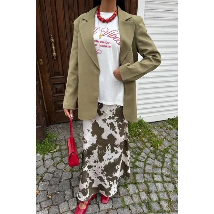 İnce Deri Kemerli Chanel Saten Etek 4050