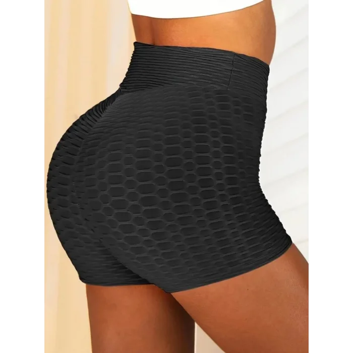 Kadın Arkası Büzgülü Kendinden Desenli Toparlayıcı Mini Tayt