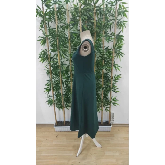 Kadın Askılı Kare Yakalı Midi Ithal Krep Elbise