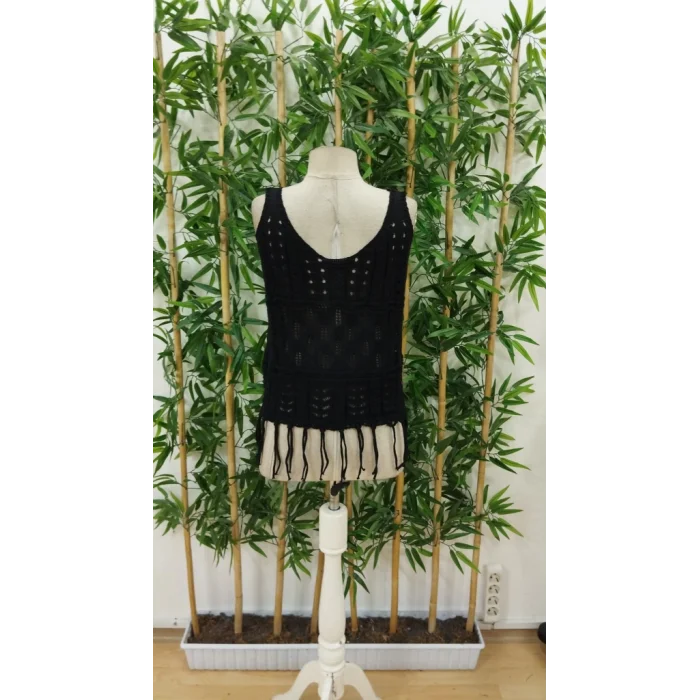 Kadın Askılı Yuvarlak Yaka önden Düğmelipüsküllü Triko Bluz