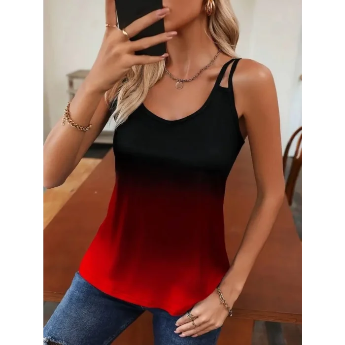 Kadın Askılı Yuvarlak Yaka Süprem Bluz