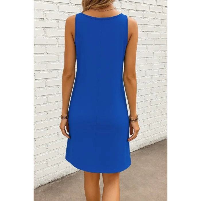 Kadın Askılı Yuvarlak Yaka Viskon Elbise