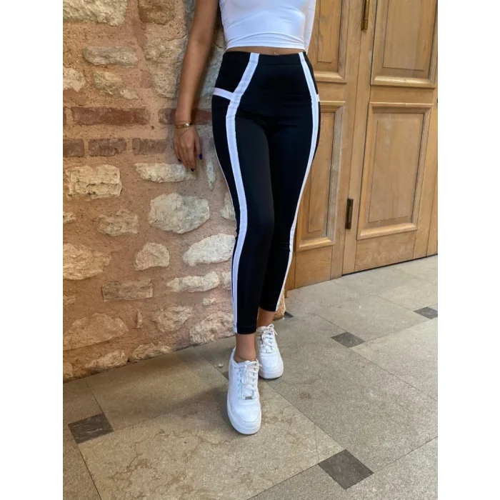 Kadın çizgili Egzersiz Dalgıç Tayt