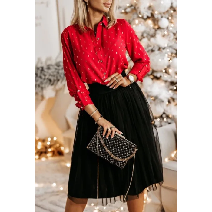 Metal Düğmeli, Apoletli Kol Ve Cep Detay Moskrep Gömlek