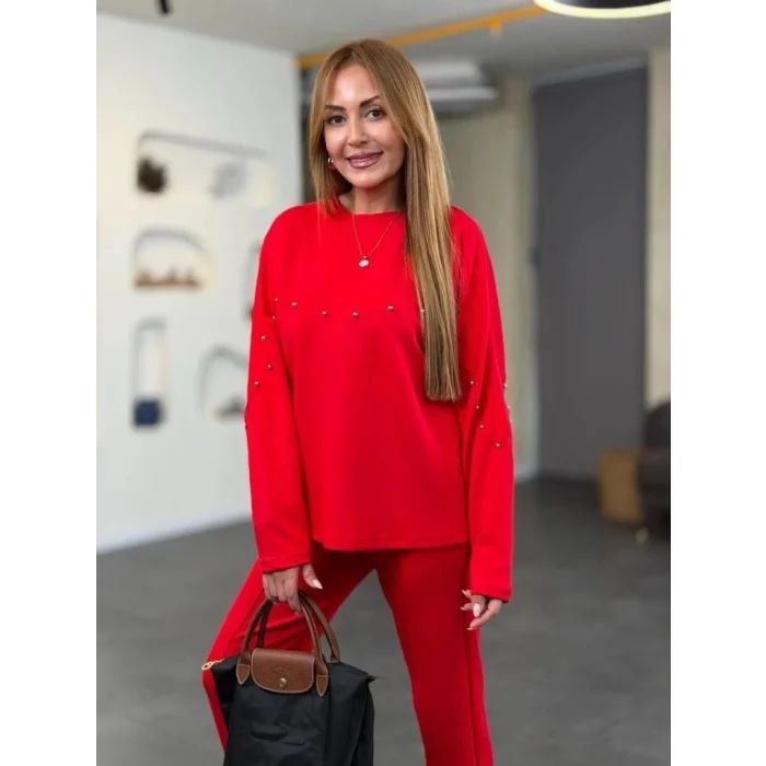 Kadın Inci Detay Modal Kumaş Ikili Takım