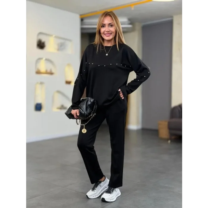 Kadın Inci Detay Modal Kumaş Ikili Takım