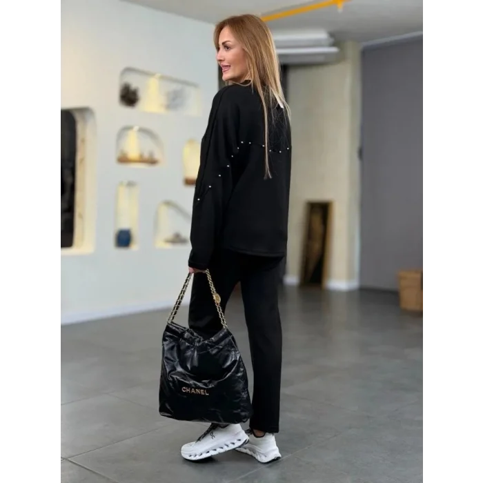 Kadın Inci Detay Modal Kumaş Ikili Takım