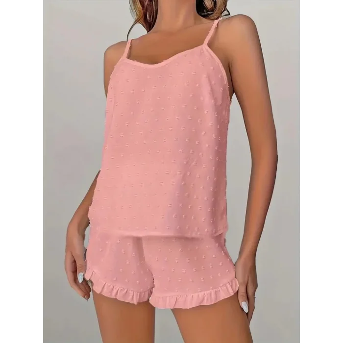 Kadın Ip Askılı Atlet Ve Alt Pon Pon Aerobin Short Takım