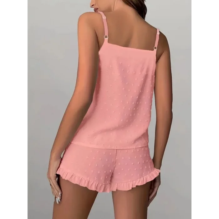 Kadın Ip Askılı Atlet Ve Alt Pon Pon Aerobin Short Takım