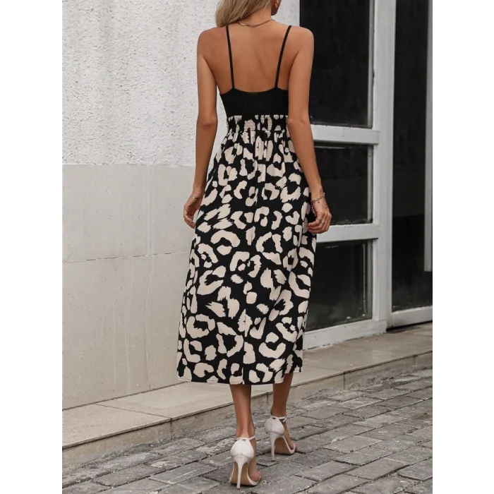 Kadın Ip Askılı Kruvaze Yakalı üst Janjan Alt Süprem Elbise