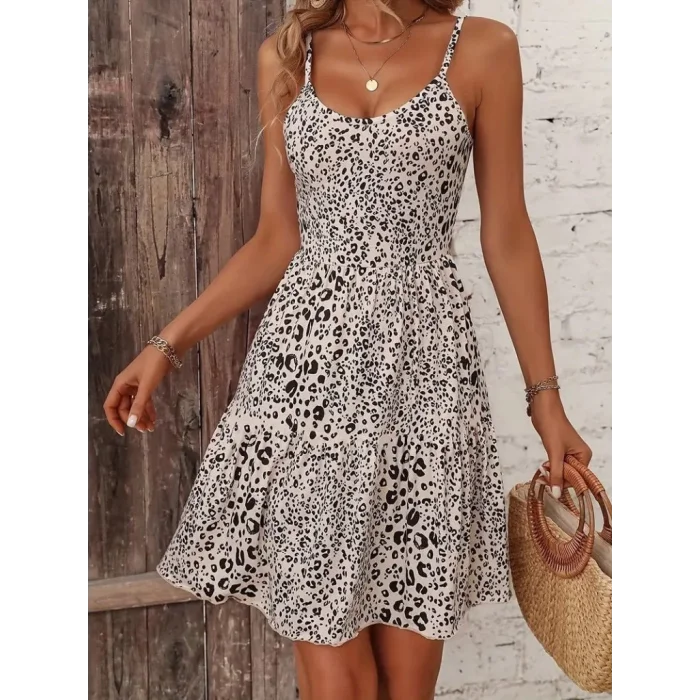 Kadın Ip Askılı Sırttan Bağlamalı Fırfırlı Süprem Elbise