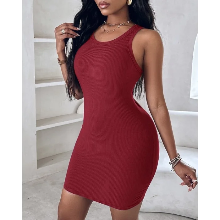 Kadın Kalın Askılı Bodycon Kaşkorse Mini Elbise