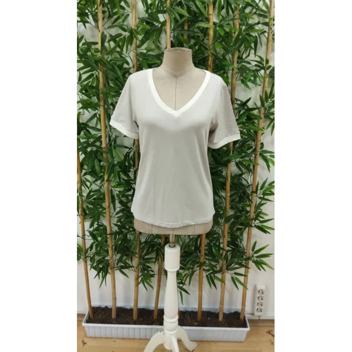 Kadın Kısa Kollu V Yakalı Viskon Bluz