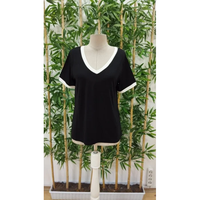 Kadın Kısa Kollu V Yakalı Viskon Bluz