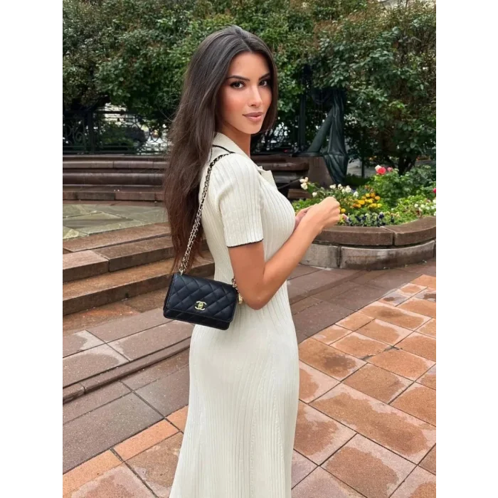 Kadın Kısa Kollu Yakalı önden Düğmeli Maxi Triko Elbise