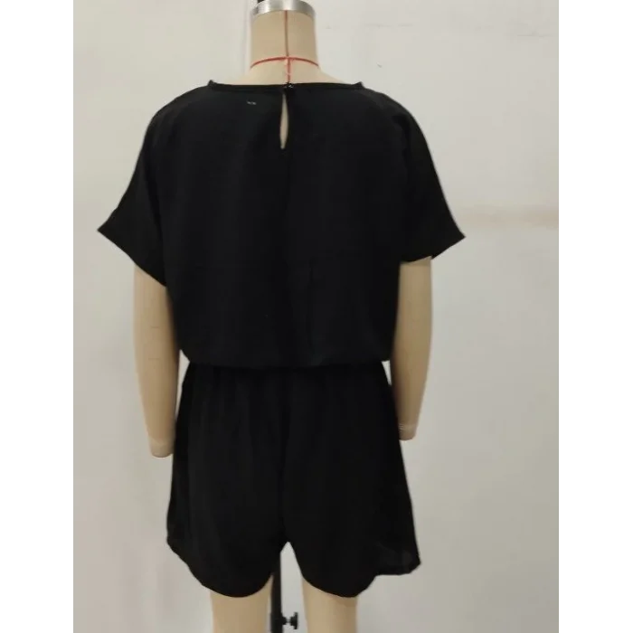 Kadın Kısa Kollu Yuvarlak Yakalı Ithal Keten Bluz Ve Short Ikili Takım