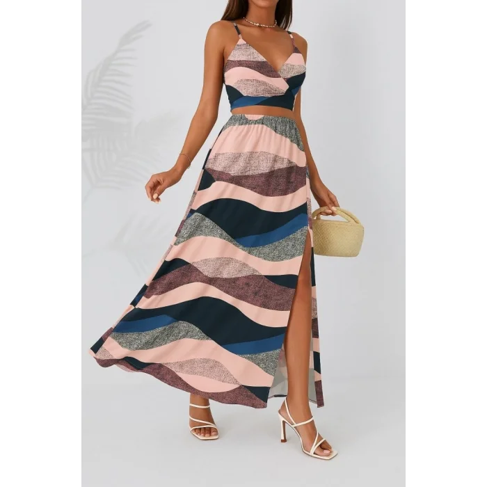 Kadın Kolsuz Askılı Crop Ikili Süprem Takım