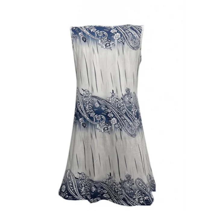 Kadın Kolsuz Bisiklet Yaka Desenli Süprem Elbise