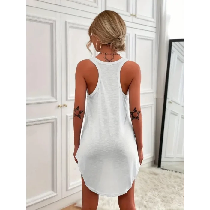 Kadın Kolsuz Halter Yaka Viskon Mini Elbise