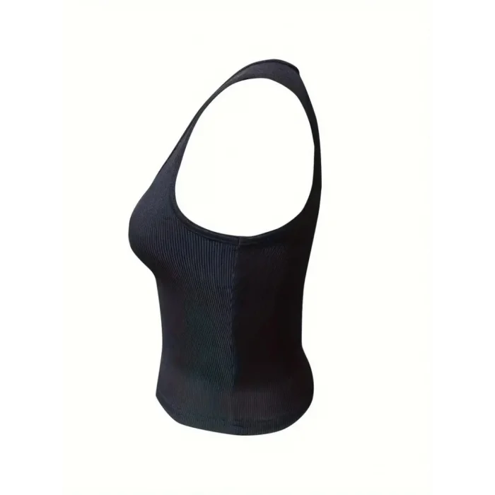 Kadın Kolsuz V Yakalı Kaşkorse Bluz