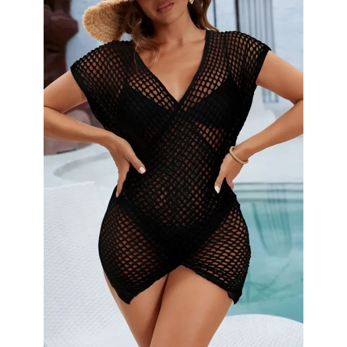 Kadın Kruvaze Detay Ajurlu Triko Pareo