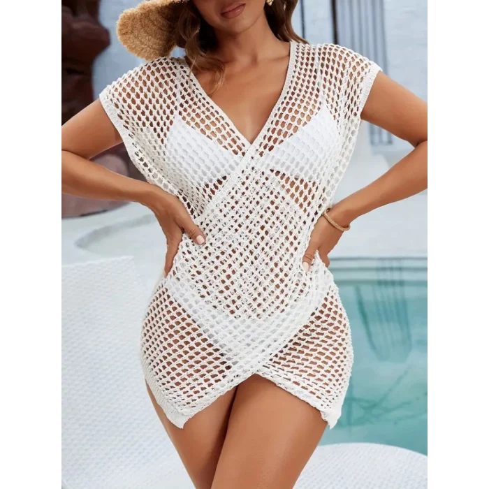 Kadın Kruvaze Detay Ajurlu Triko Pareo