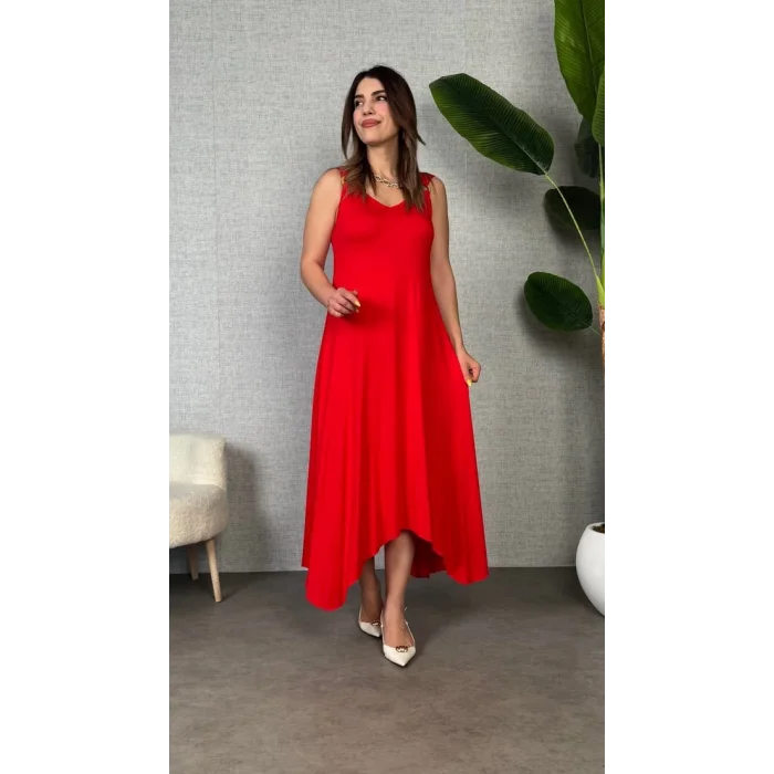 Kadın Omuz Askılı Toka Detay Maxi Boy Elbise