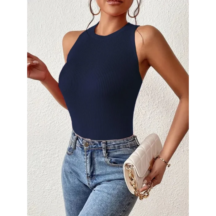 Kadın Sırt çapraz Detay Triko Bluz