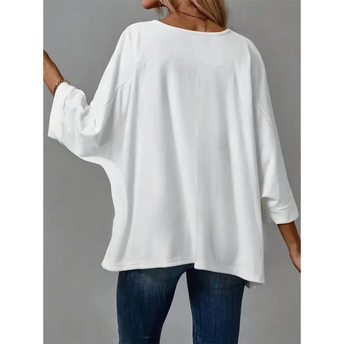 Kadın Truvakar Kollu Bisiklet Yaka Viskon Bluz