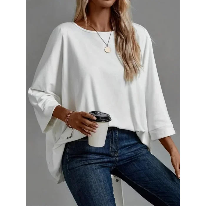 Kadın Truvakar Kollu Bisiklet Yaka Viskon Bluz