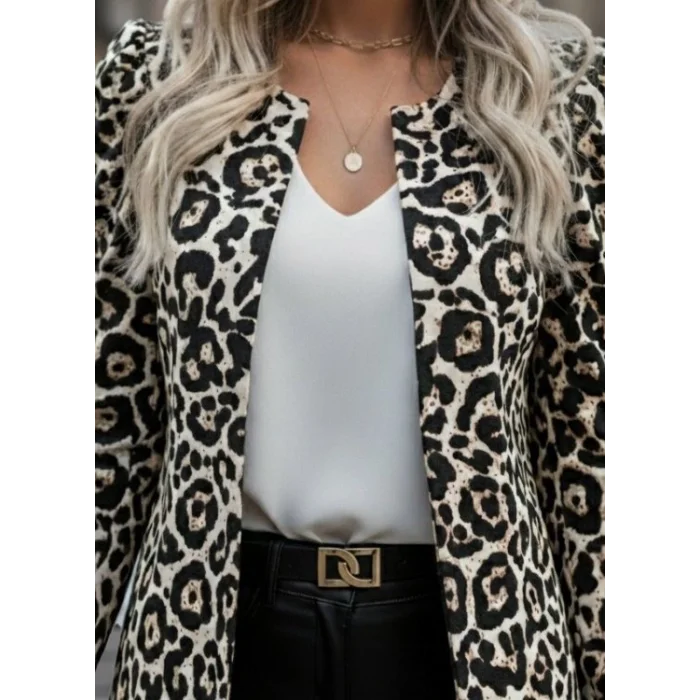 Kadın Uzun Kollu Alın Omuz önü Açık şardonlu Dalgıç Ceket