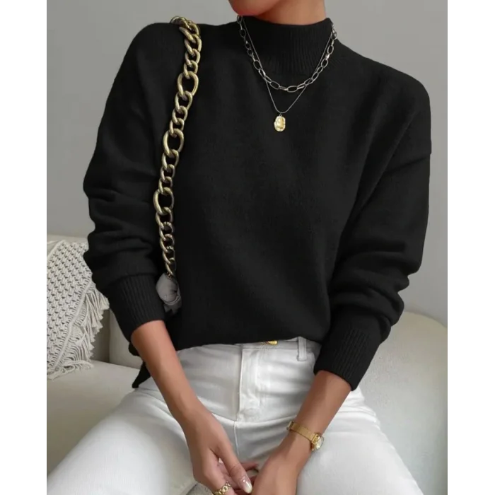 Kadın Uzun Kollu Balıkçı Yaka Triko Bluz