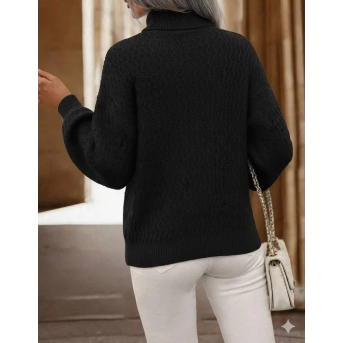 Kadın Uzun Kollu Balıkçı Yaka Triko Bluz