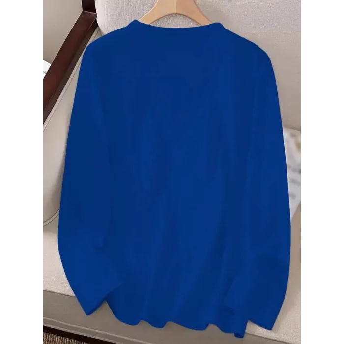 Kadın Uzun Kollu Bisiklet Yaka Ayçiçeği Desenli Viskon Bluz