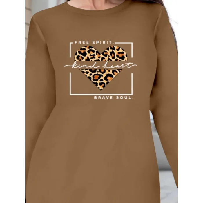 Kadın Uzun Kollu Bisiklet Yaka Desenli Viskon Iki Iplik Bluz