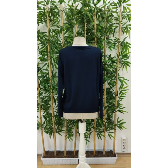 Kadın Uzun Kollu Bisiklet Yaka Desenli Viskon Iki Iplik Bluz