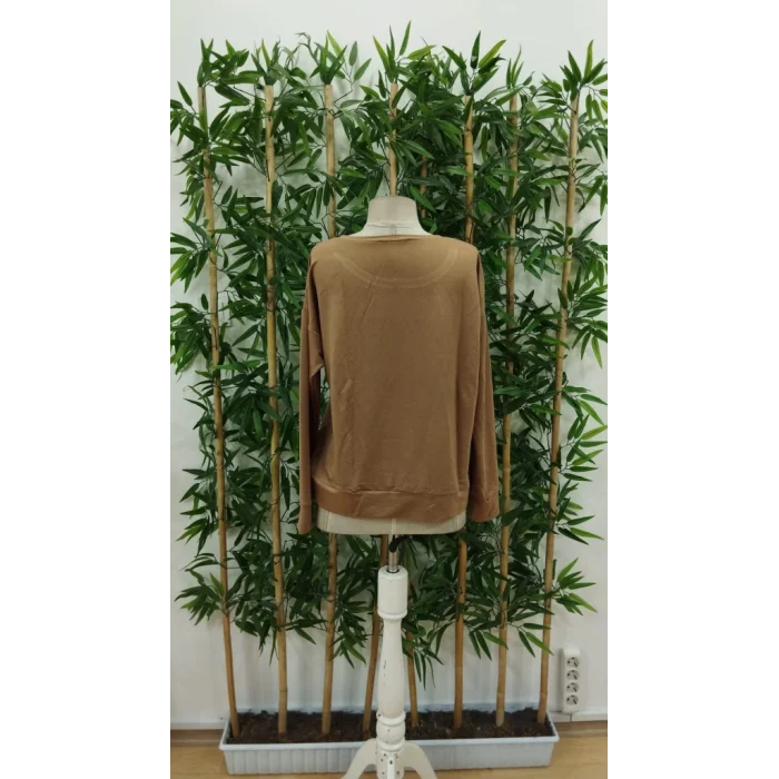 Kadın Uzun Kollu Bisiklet Yaka Desenli Viskon Iki Iplik Bluz