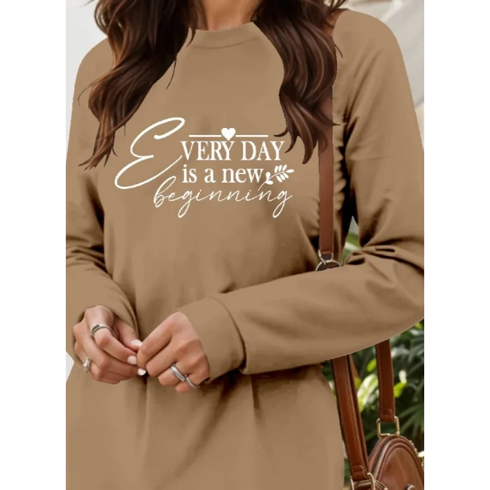 Kadın Uzun Kollu Bisiklet Yaka Kısa Viskon Iki Iplik Elbise