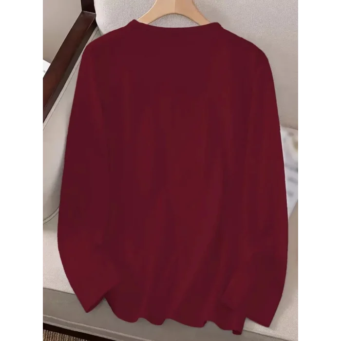 Kadın Uzun Kollu Bisiklet Yaka Kurukafa Desenli Viskon Bluz