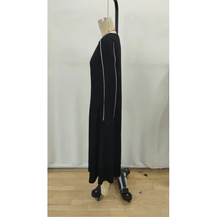 Kadın Uzun Kollu Bisiklet Yaka Midi Modal Elbise