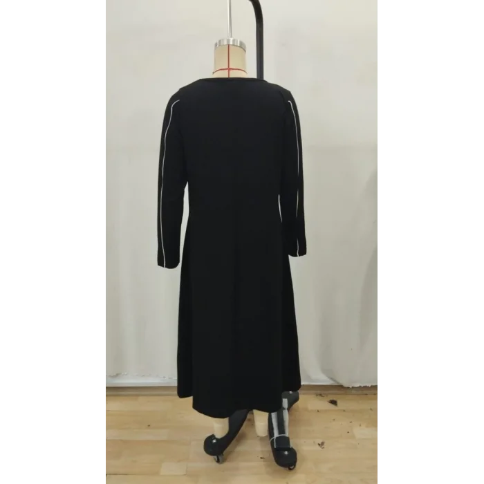 Kadın Uzun Kollu Bisiklet Yaka Midi Modal Elbise