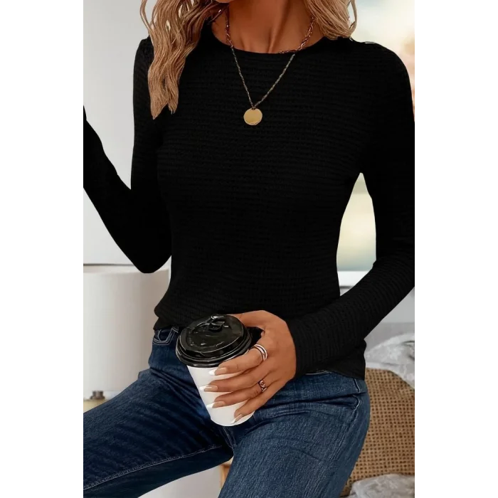 Kadın Uzun Kollu Bisiklet Yaka Triko Kazak