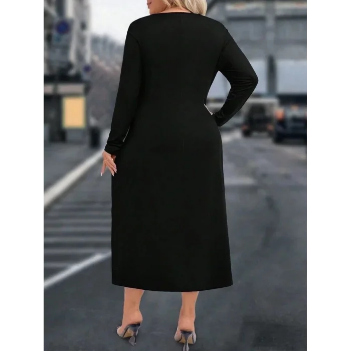 Kadın Uzun Kollu çiçek Baskılı Midi Mikro Elbise